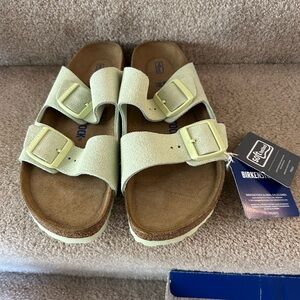 Birkenstock Pastel Green Suede Sandals